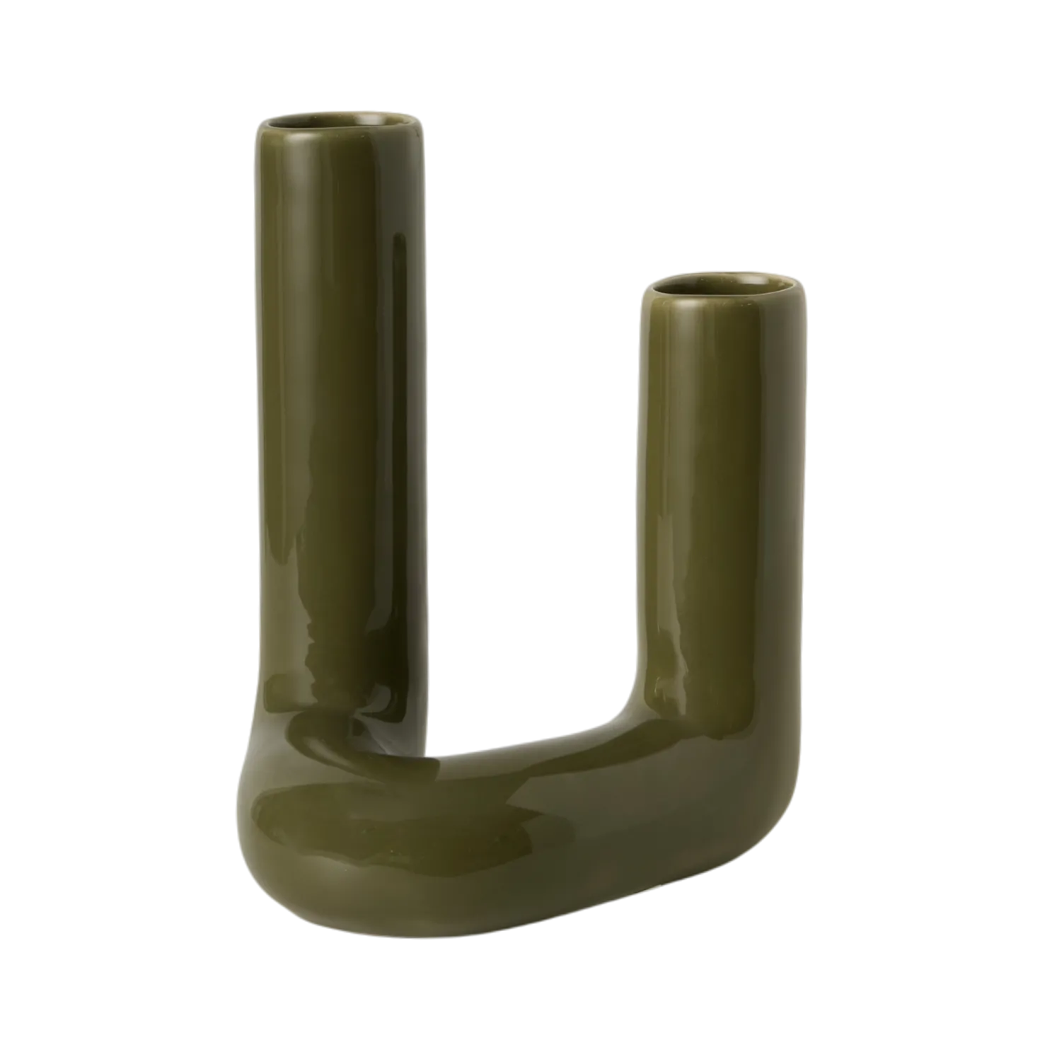 Double soliflore céramique kaki 27 cm Shilo