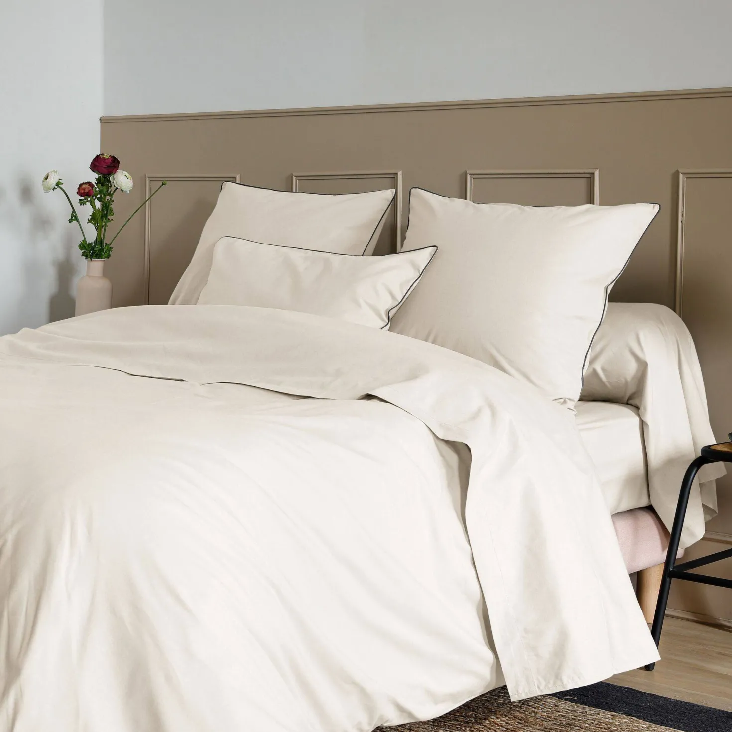 Drap plat coton bio Thaïs