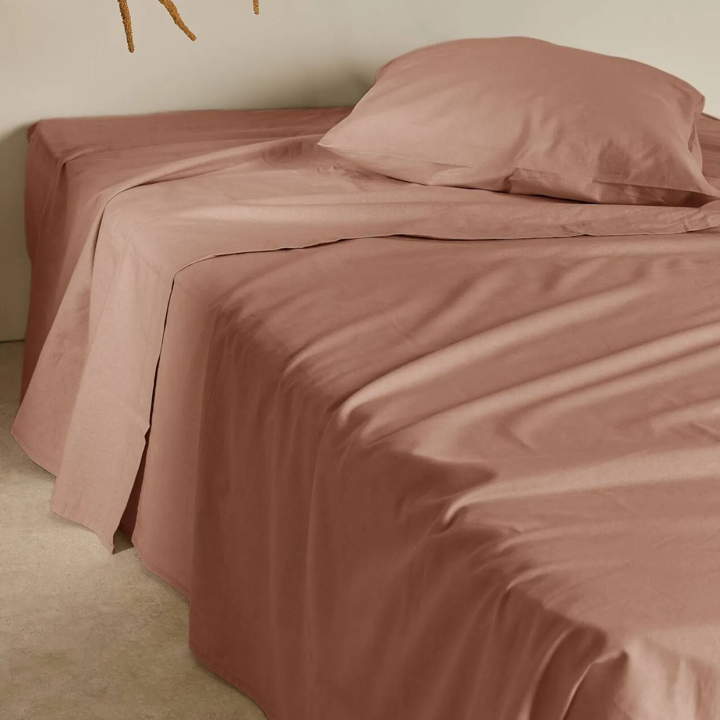 Drap plat coton lin Valentine