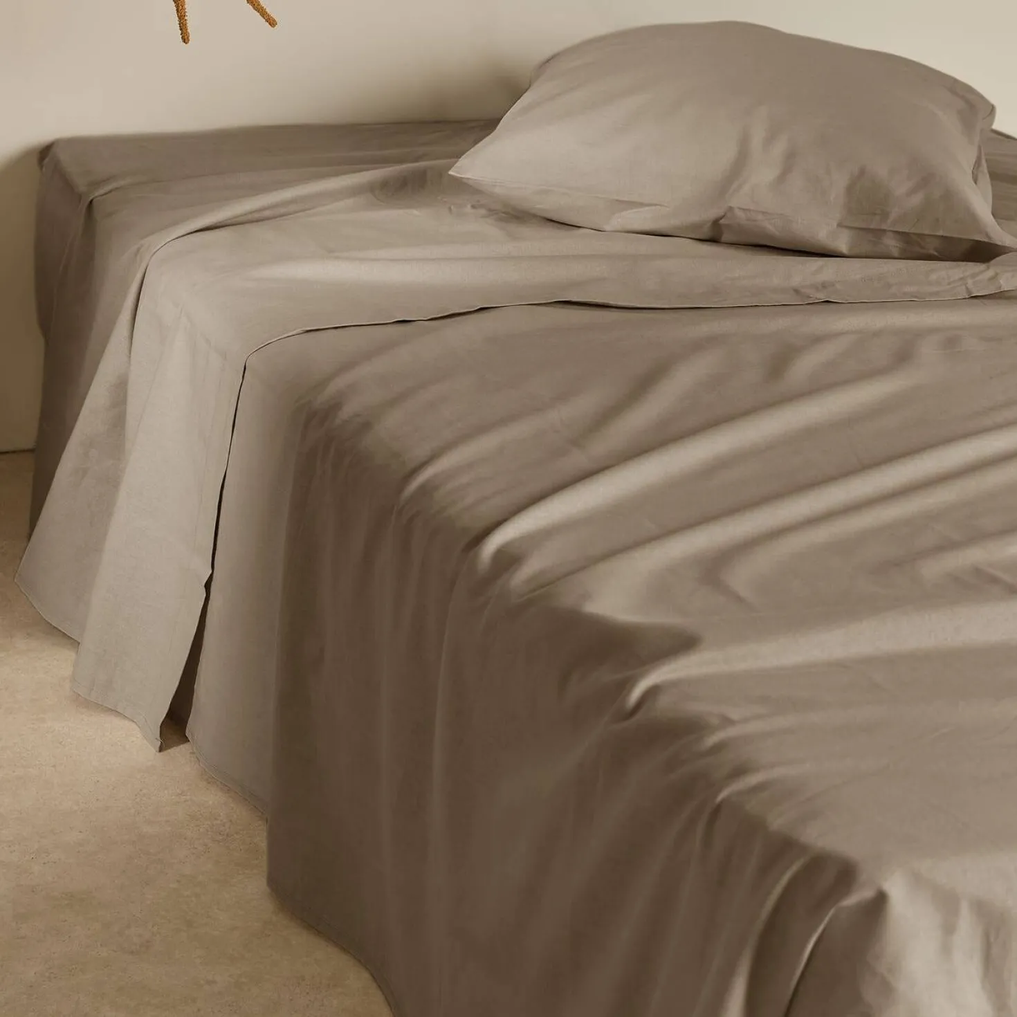 Drap plat coton lin Valentine