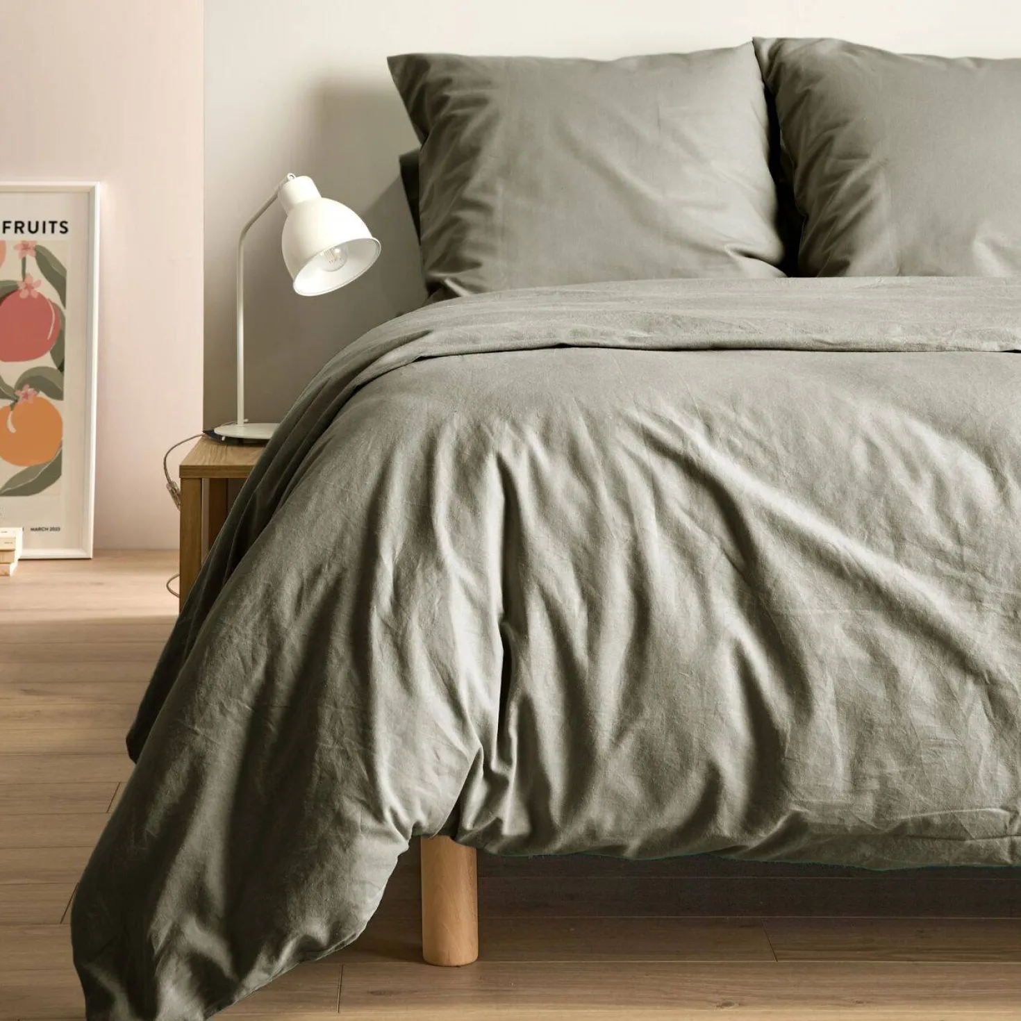 Drap plat coton lin Valentine