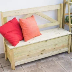 EKJU Banc Coffre en Bois Elmo