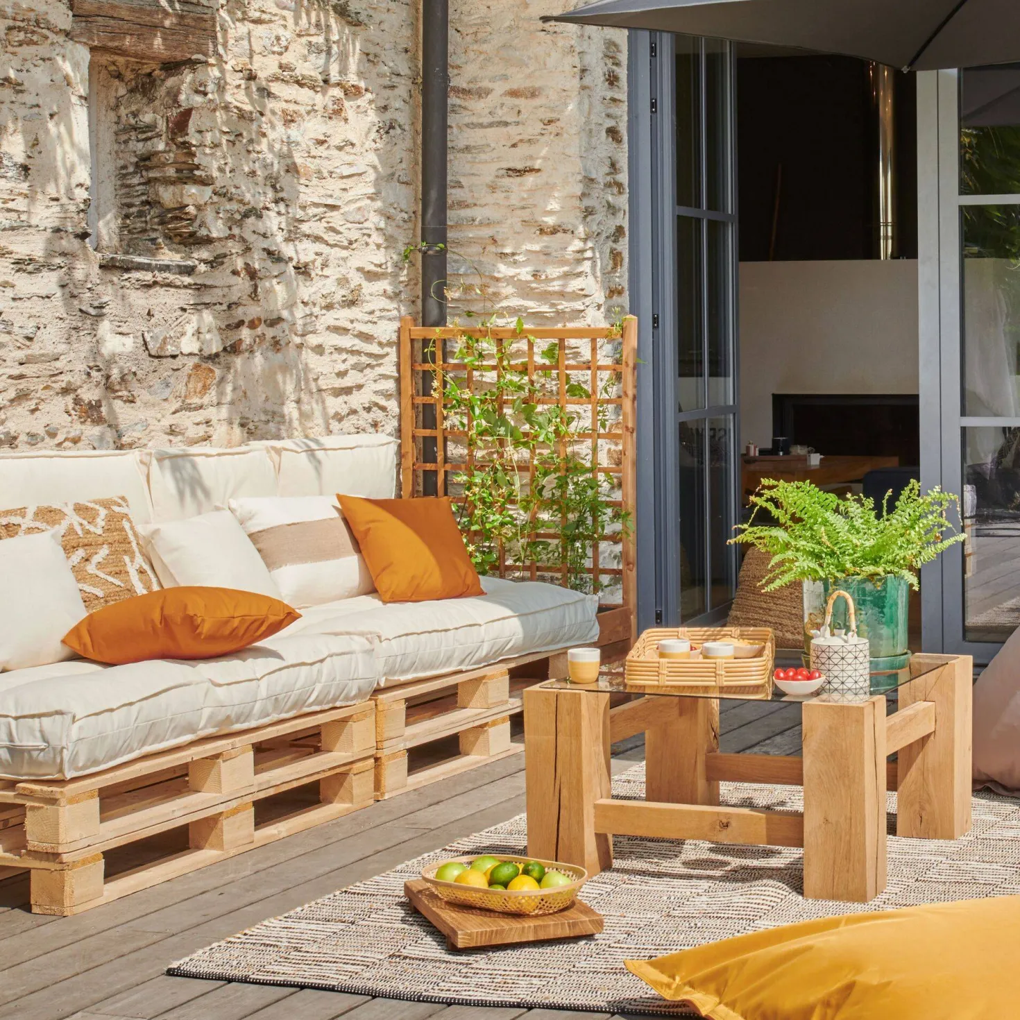 EKJU Jardinière avec Trellis en Bois Elsie