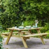 EKJU Table de pique-nique en Bois Elsa