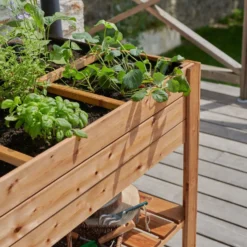 EKJU Table Potagère sur Pieds en Bois Elga