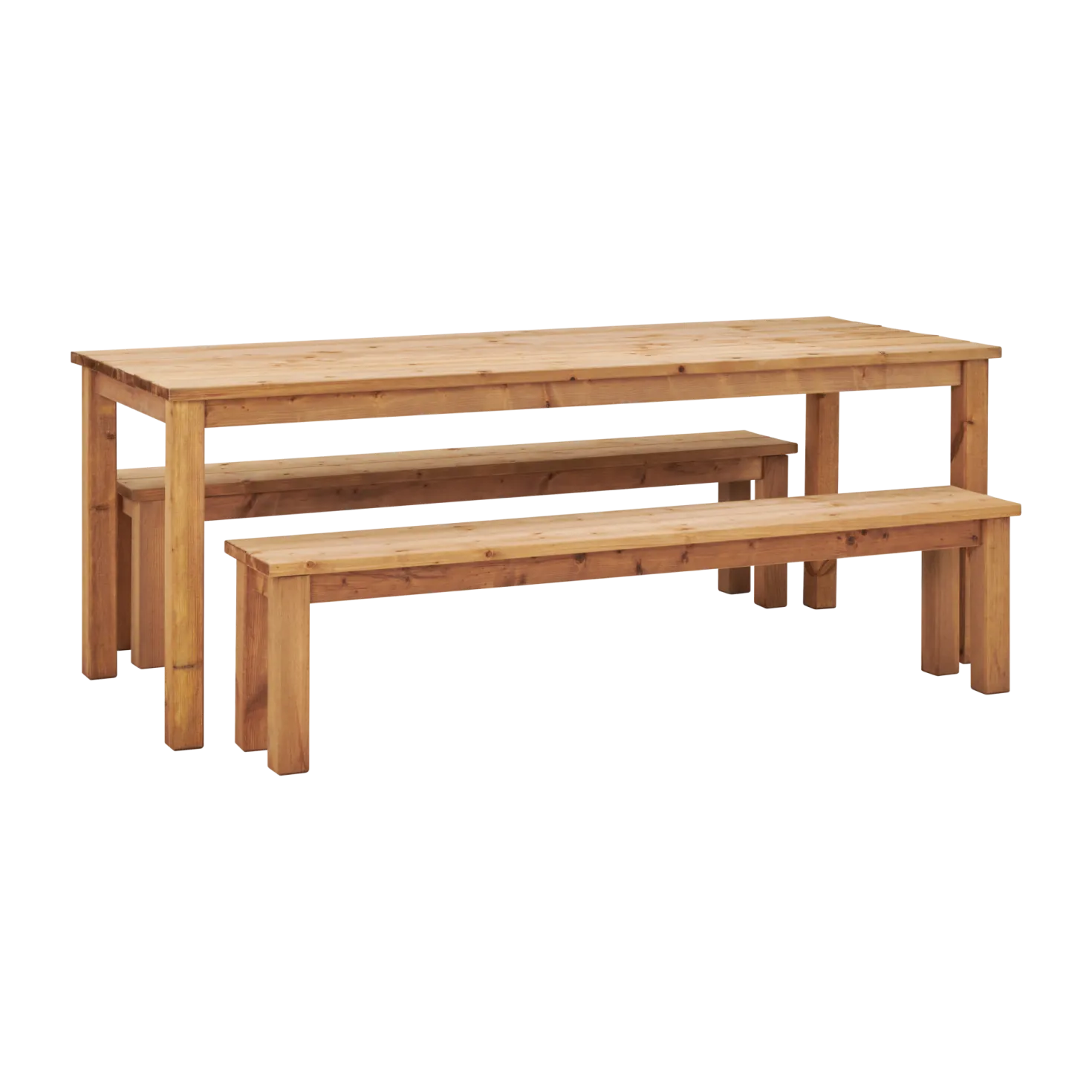 EKJU Table 200 x 78 cm avec Deux Bancs en Bois Eloise