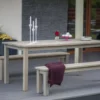 EKJU Table 178 x 78 cm avec Deux Bancs en Bois Eléonore