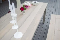 EKJU Table 178 x 78 cm avec Deux Bancs en Bois Eléonore