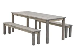 EKJU Table 178 x 78 cm avec Deux Bancs en Bois Eléonore