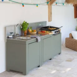 ENO Cuisine 3 modules avec évier, Classic Vert Sauge