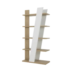 Etagère décor bois et blanc Gustave