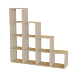 Etagère escalier bois massif moyenne version Elio