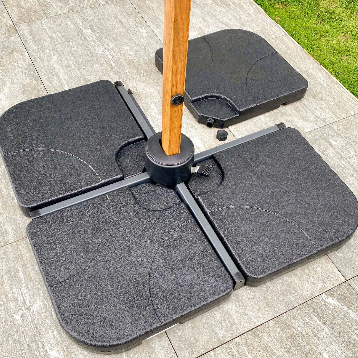 EZPELETA Lot de 4 Dalles à Remplir pour Parasol Flexo
