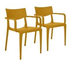 EZPELETA Lot de 2 Fauteuils Empilables Town