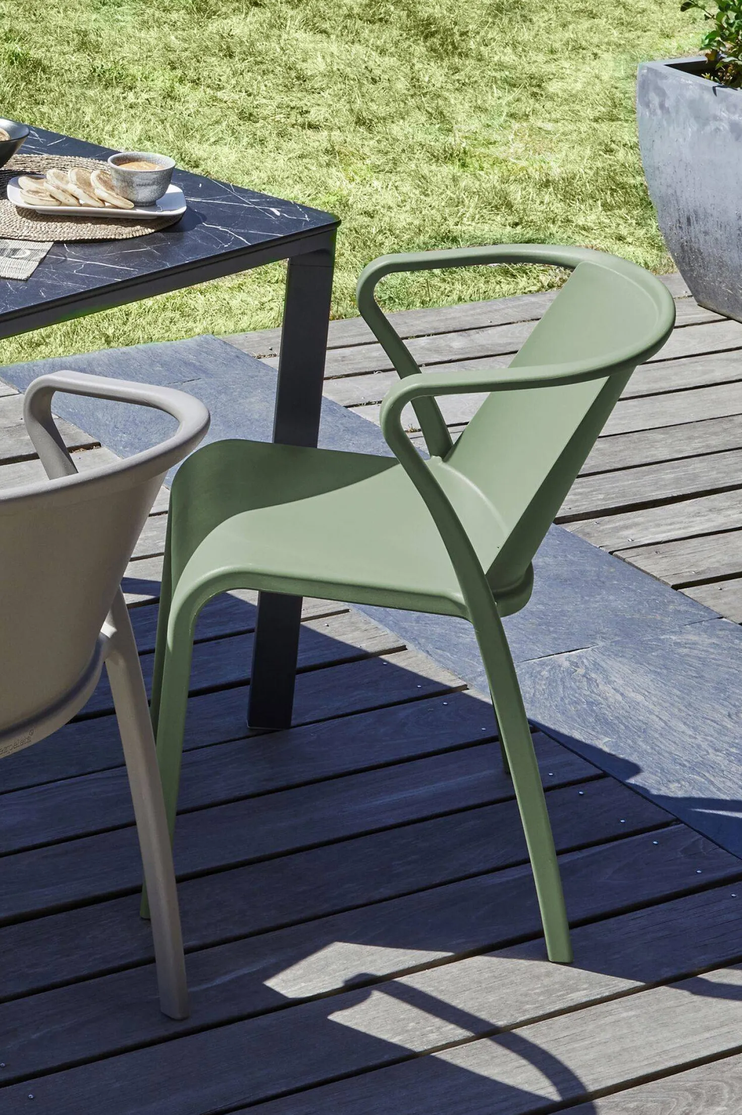 EZPELETA Lot de 2 Fauteuils Empilables Fado