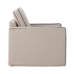 Fauteuil coton/lin déhoussable Margot