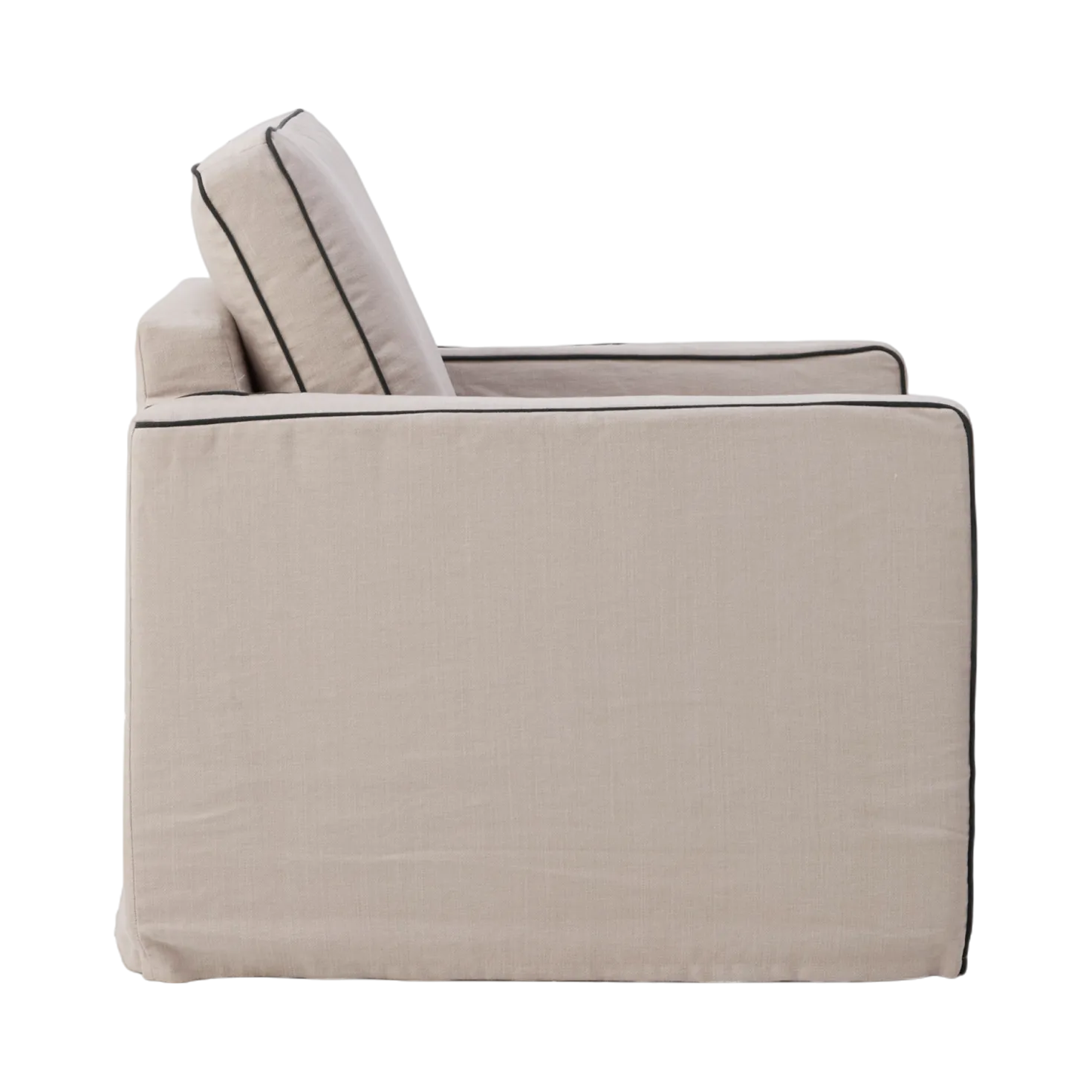 Fauteuil coton/lin déhoussable Margot