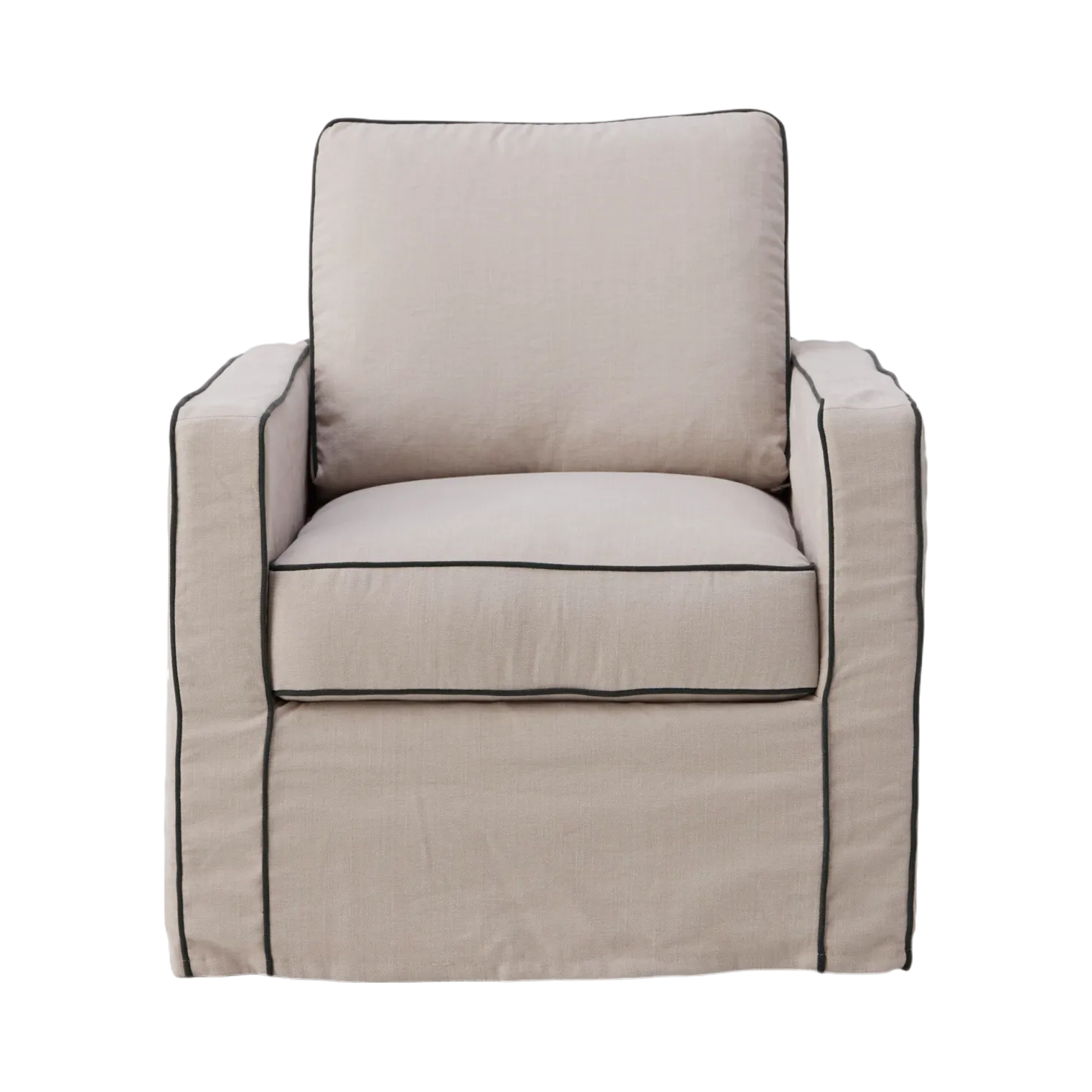 Fauteuil coton/lin déhoussable Margot