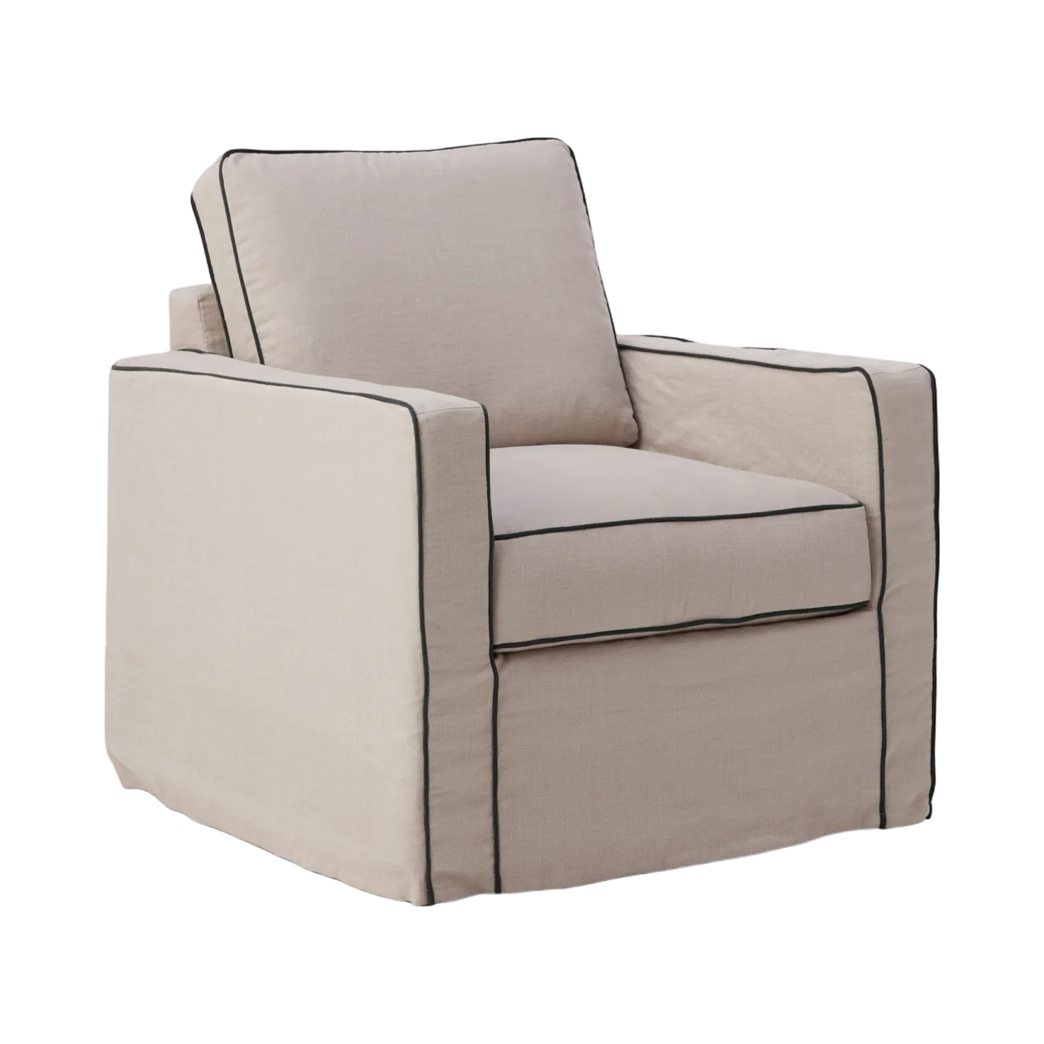 Fauteuil coton/lin déhoussable Margot