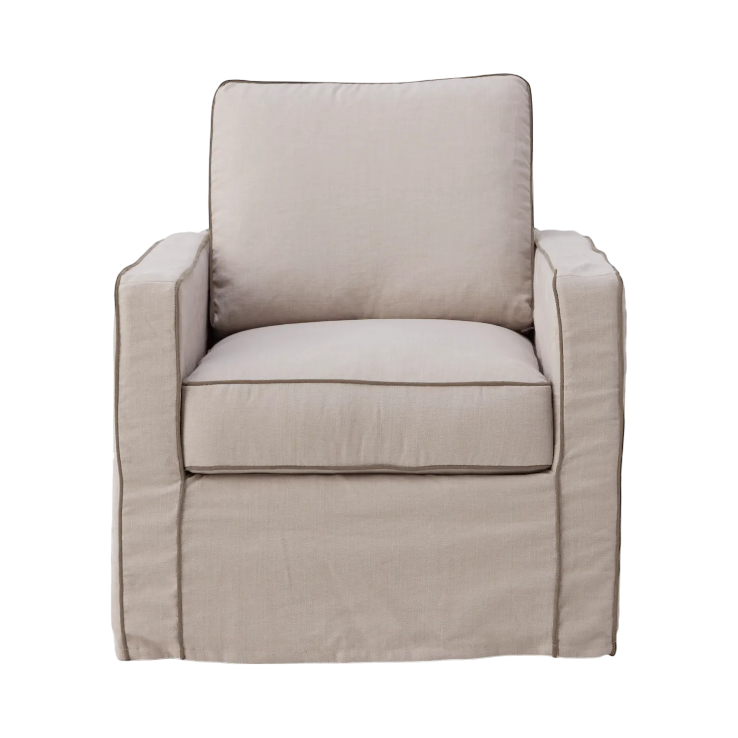 Fauteuil coton/lin déhoussable Margot