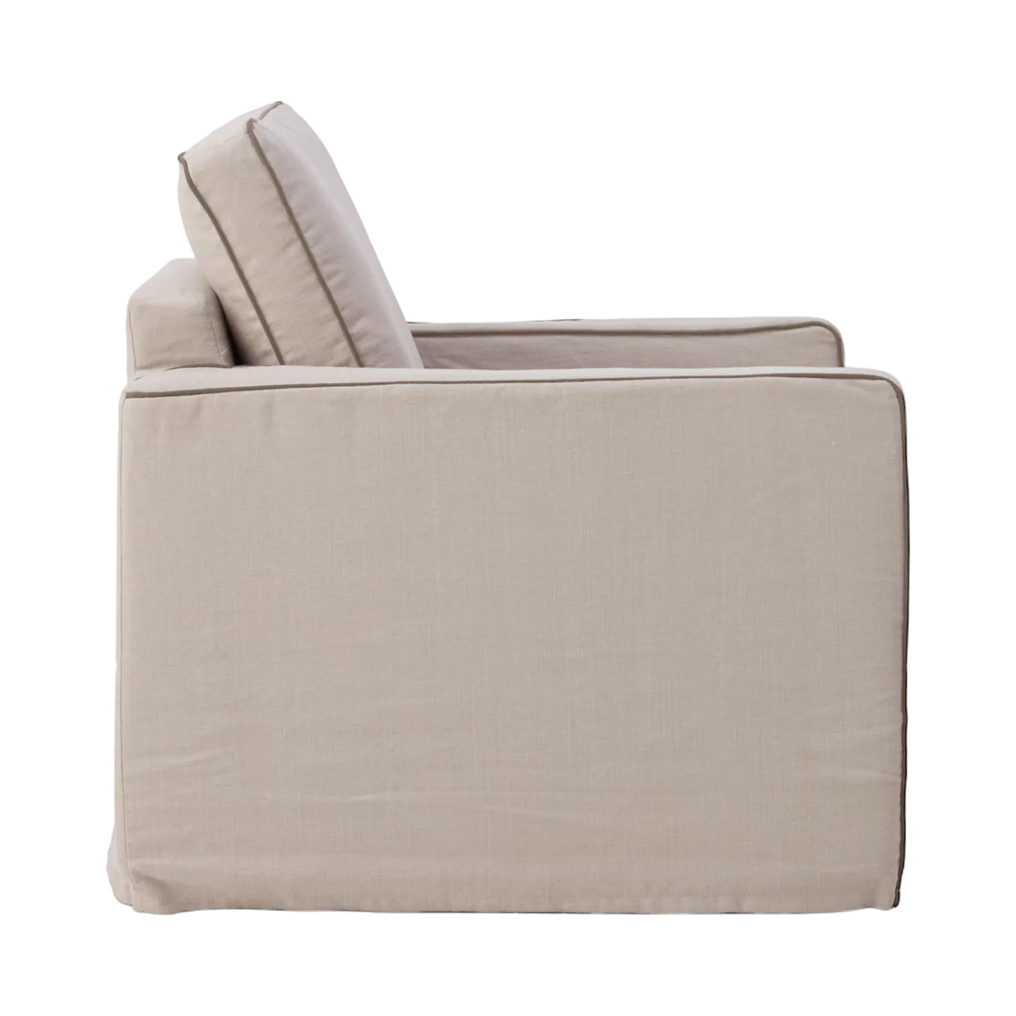 Fauteuil coton/lin déhoussable Margot