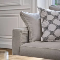 Fauteuil coton/lin déhoussable Margot