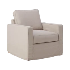 Fauteuil coton/lin déhoussable Margot