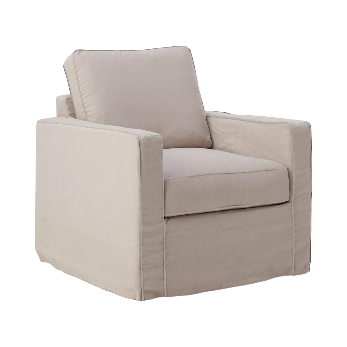 Fauteuil coton/lin déhoussable Margot