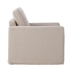 Fauteuil coton/lin déhoussable Margot