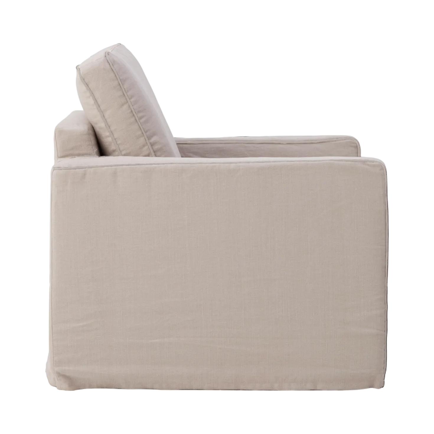 Fauteuil coton/lin déhoussable Margot