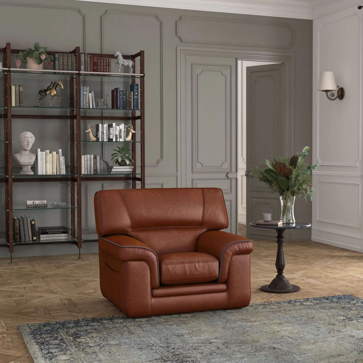 Fauteuil cuir Valentina