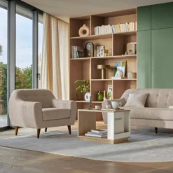 Fauteuil tissu chiné Agathe