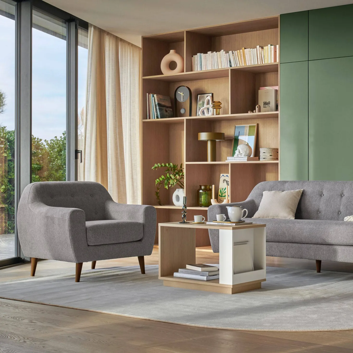 Fauteuil tissu chiné Agathe