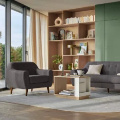 Fauteuil tissu chiné Agathe