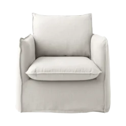 Fauteuil tissu effet lin Orphée
