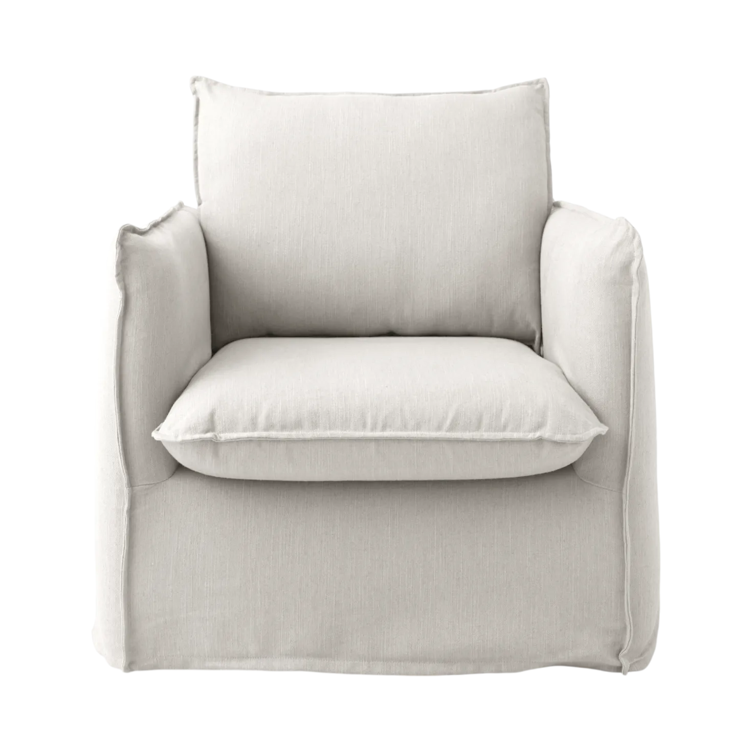 Fauteuil tissu effet lin Orphée