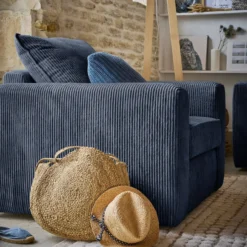 Fauteuil velours côtelé Otto