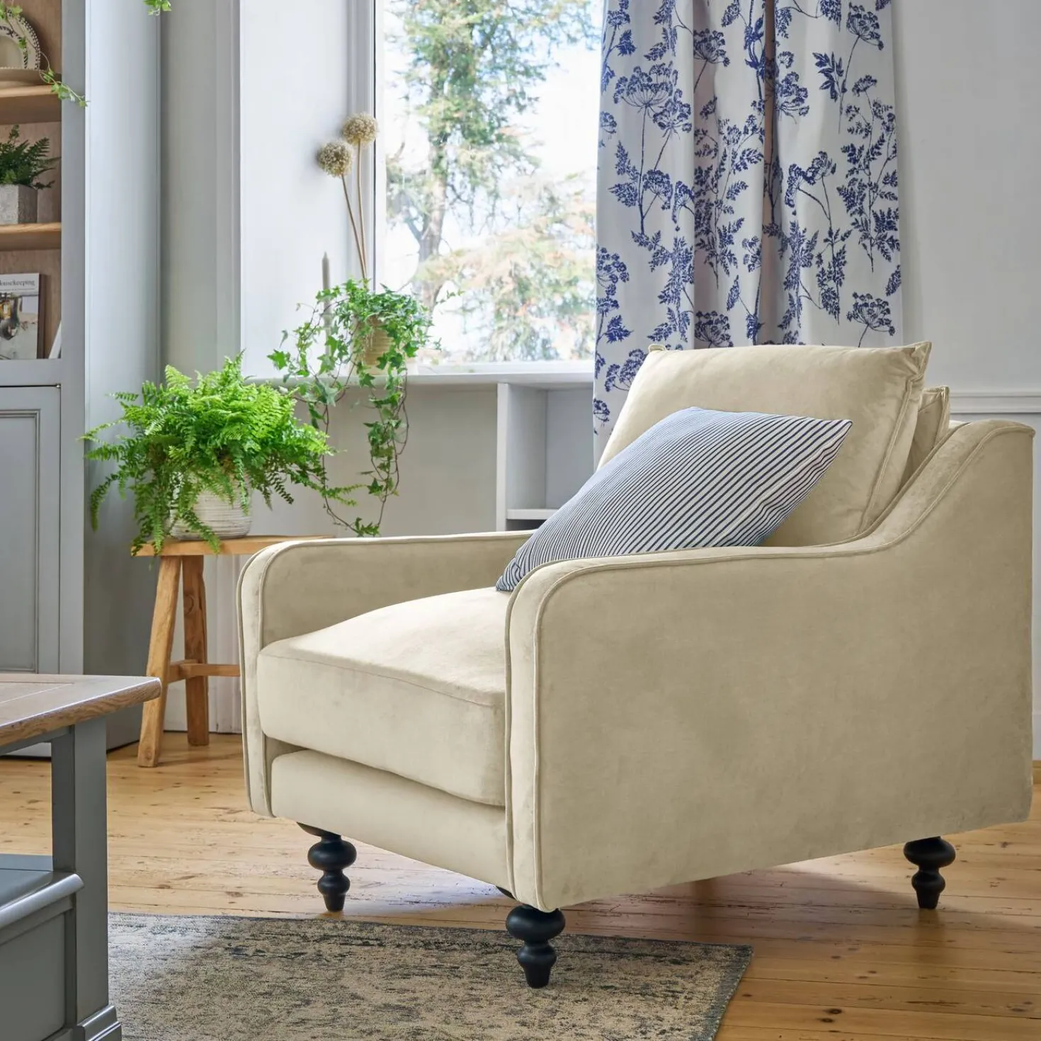 Fauteuil velours Orso