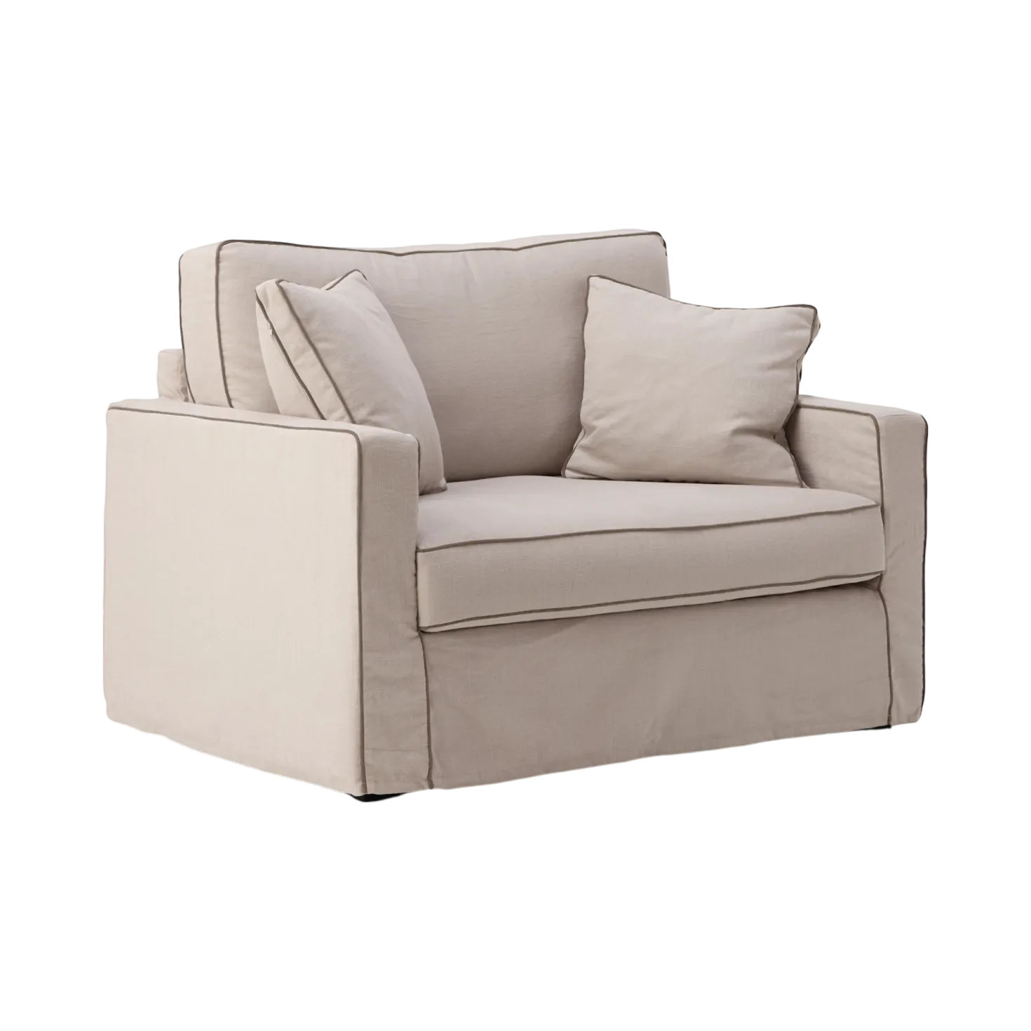 Fauteuil XL coton/lin déhoussable Margot