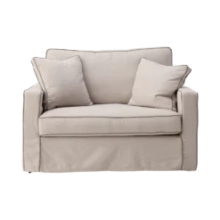 Fauteuil XL coton/lin déhoussable Margot