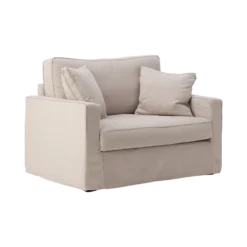 Fauteuil XL coton/lin déhoussable Margot