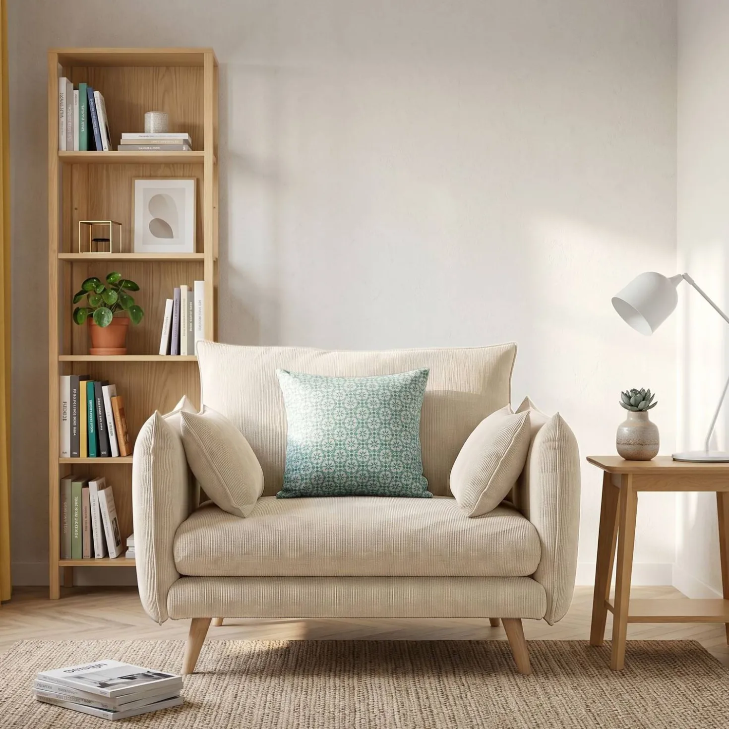 Fauteuil XXL velours côtelé Orion