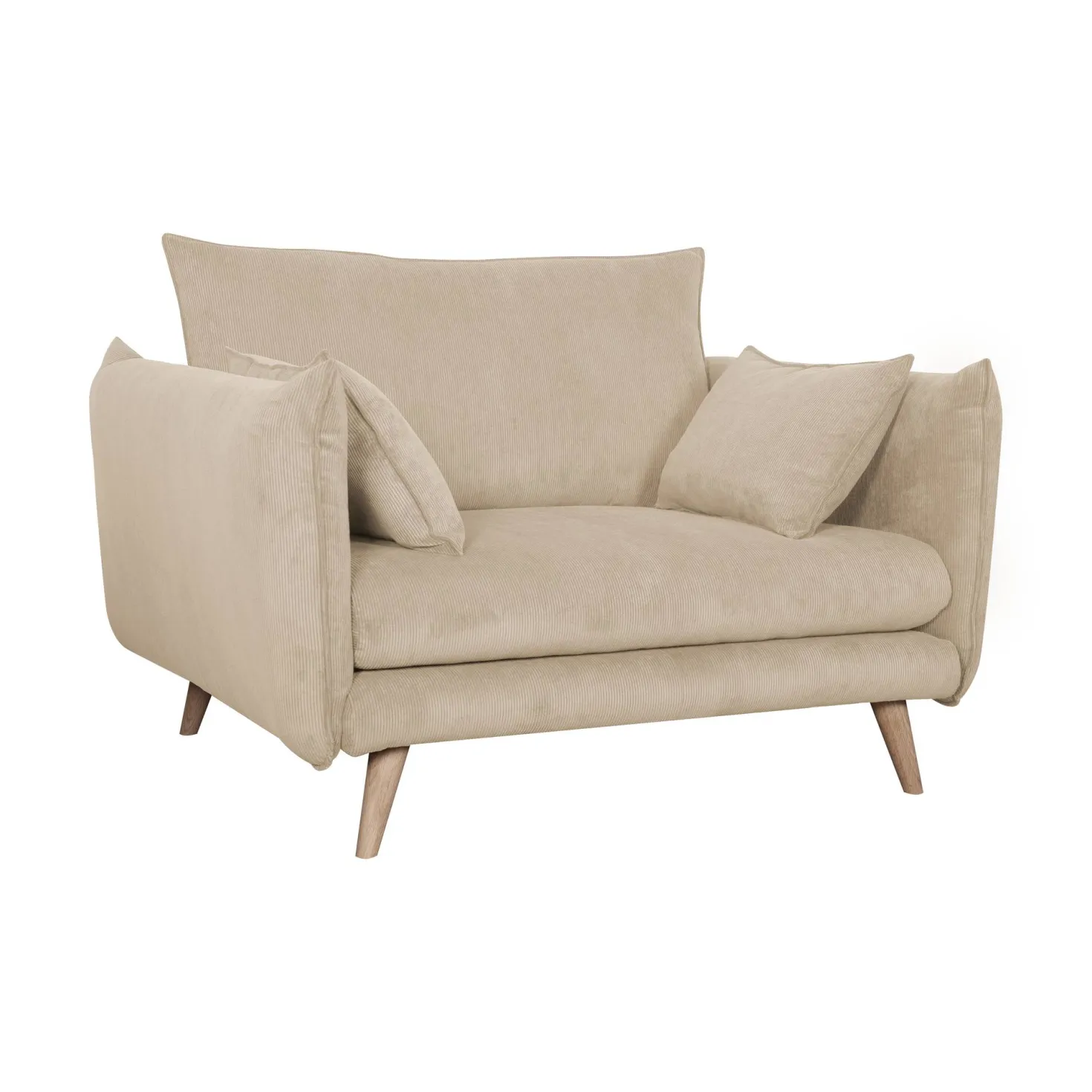 Fauteuil XXL velours côtelé Orion