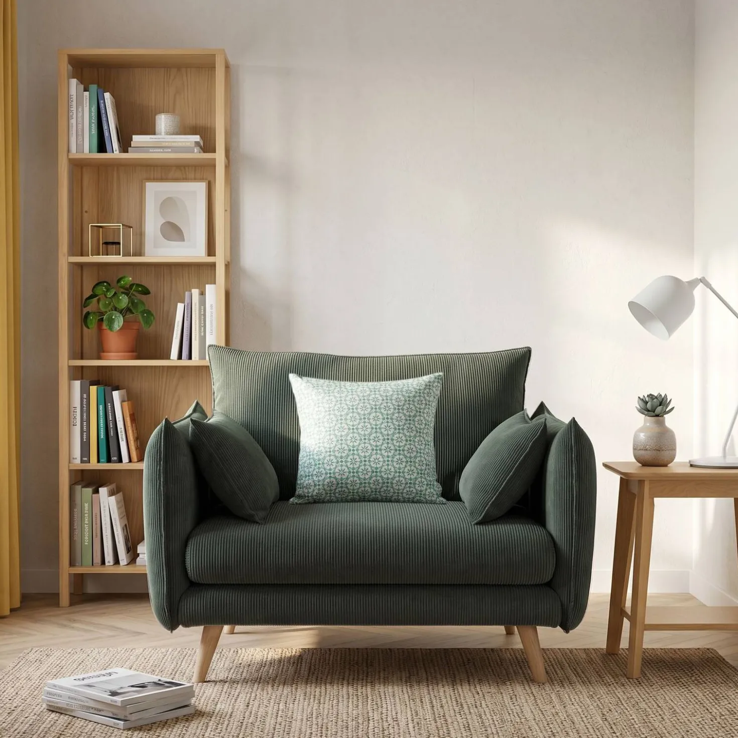 Fauteuil XXL velours côtelé Orion