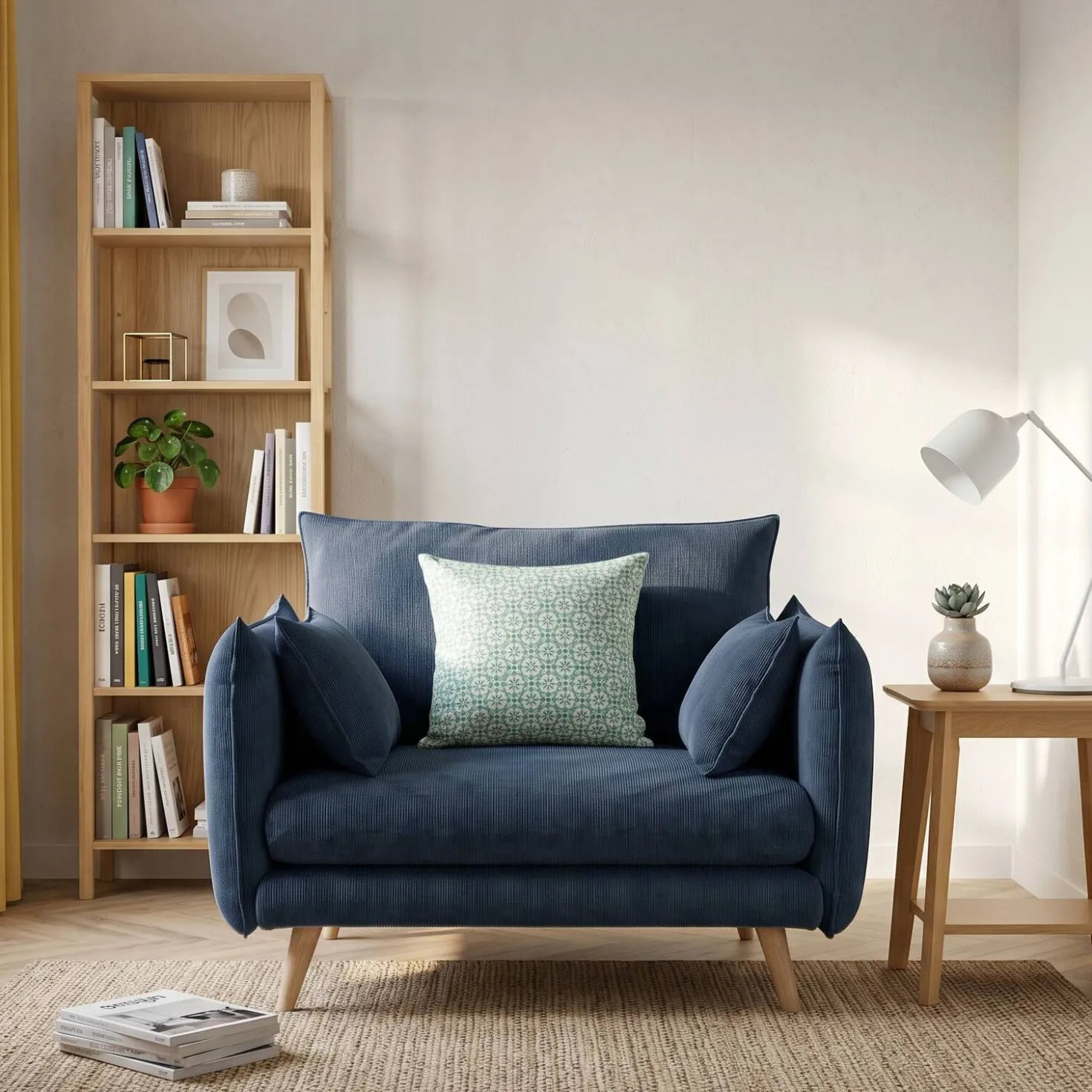 Fauteuil XXL velours côtelé Orion