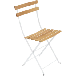 FERMOB Lot de 2 Chaises Pliantes Bistro Naturel en Acier et en Bois
