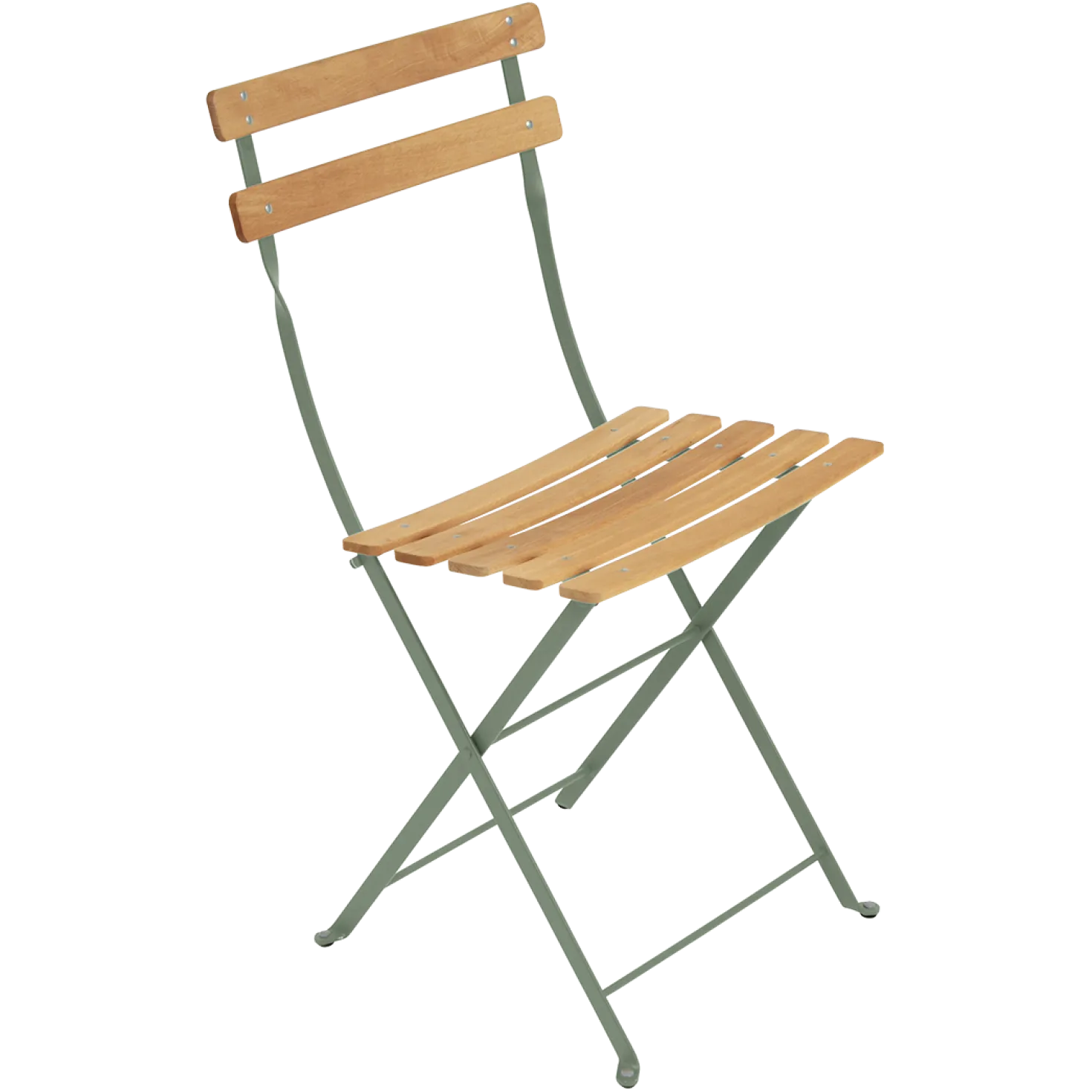 FERMOB Lot de 2 Chaises Pliantes Bistro Naturel en Acier et en Bois