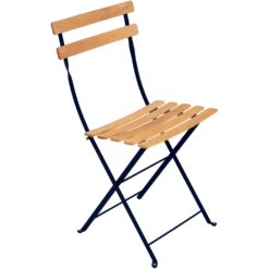 FERMOB Lot de 2 Chaises Pliantes Bistro Naturel en Acier et en Bois