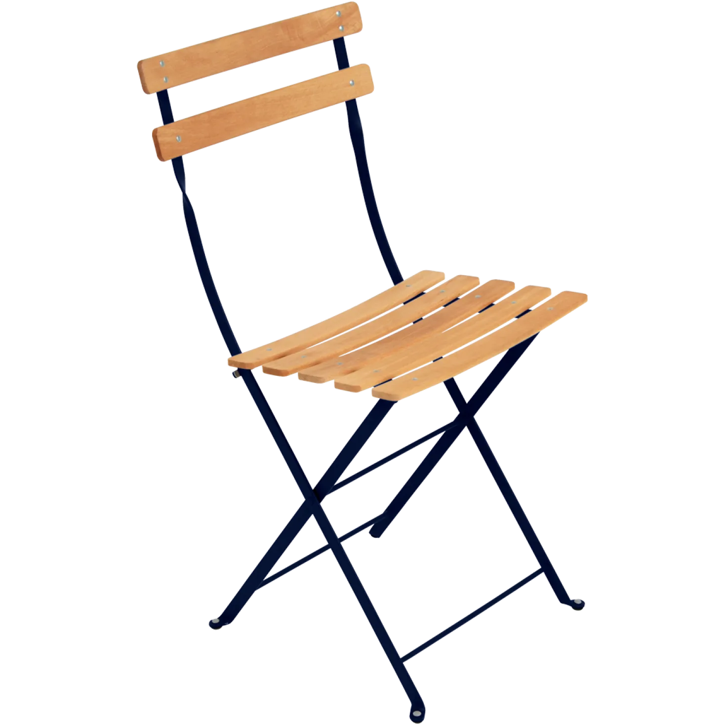 FERMOB Lot de 2 Chaises Pliantes Bistro Naturel en Acier et en Bois