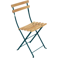 FERMOB Lot de 2 Chaises Pliantes Bistro Naturel en Acier et en Bois